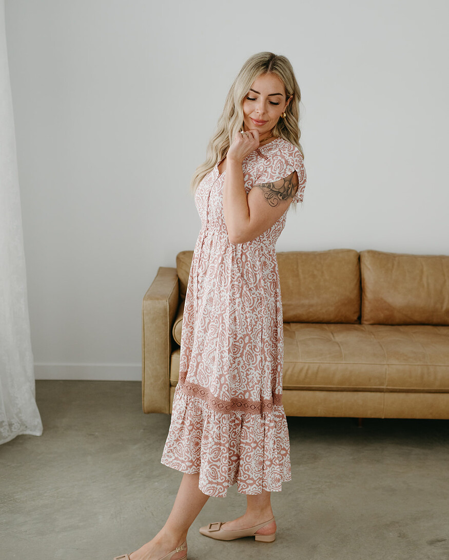 Papillon Sadie Damask Midi Dress