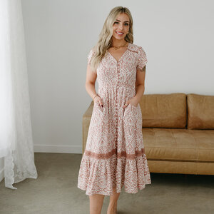 Papillon Sadie Damask Midi Dress