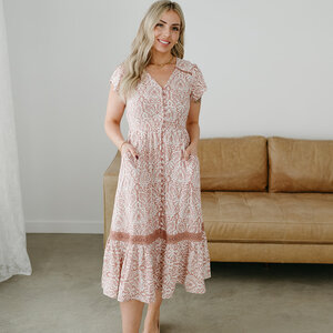 Papillon Sadie Damask Midi Dress