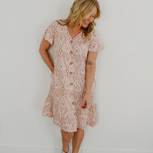 Papillon Savannah Button Front Shirt Dress