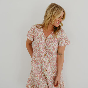 Papillon Savannah Button Front Shirt Dress