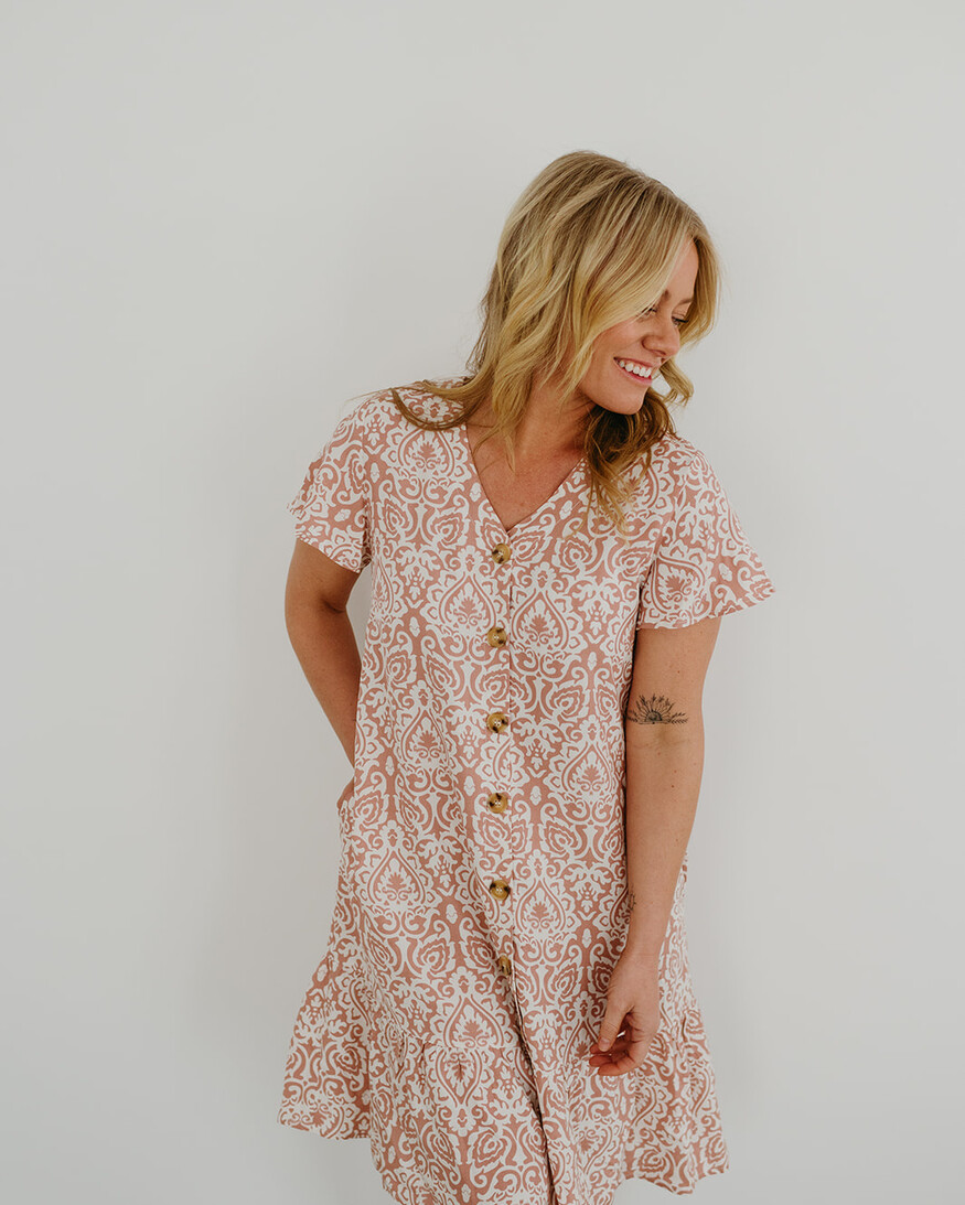 Papillon Savannah Button Front Shirt Dress