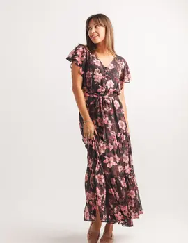 Papillon Skye Satin Tiered Maxi