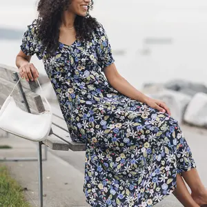 Papillon Stella Puff Sleeve Floral Midi