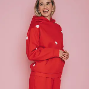 Brunette The Label All Over Heart Hoodie