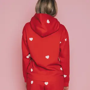 Brunette The Label All Over Heart Hoodie