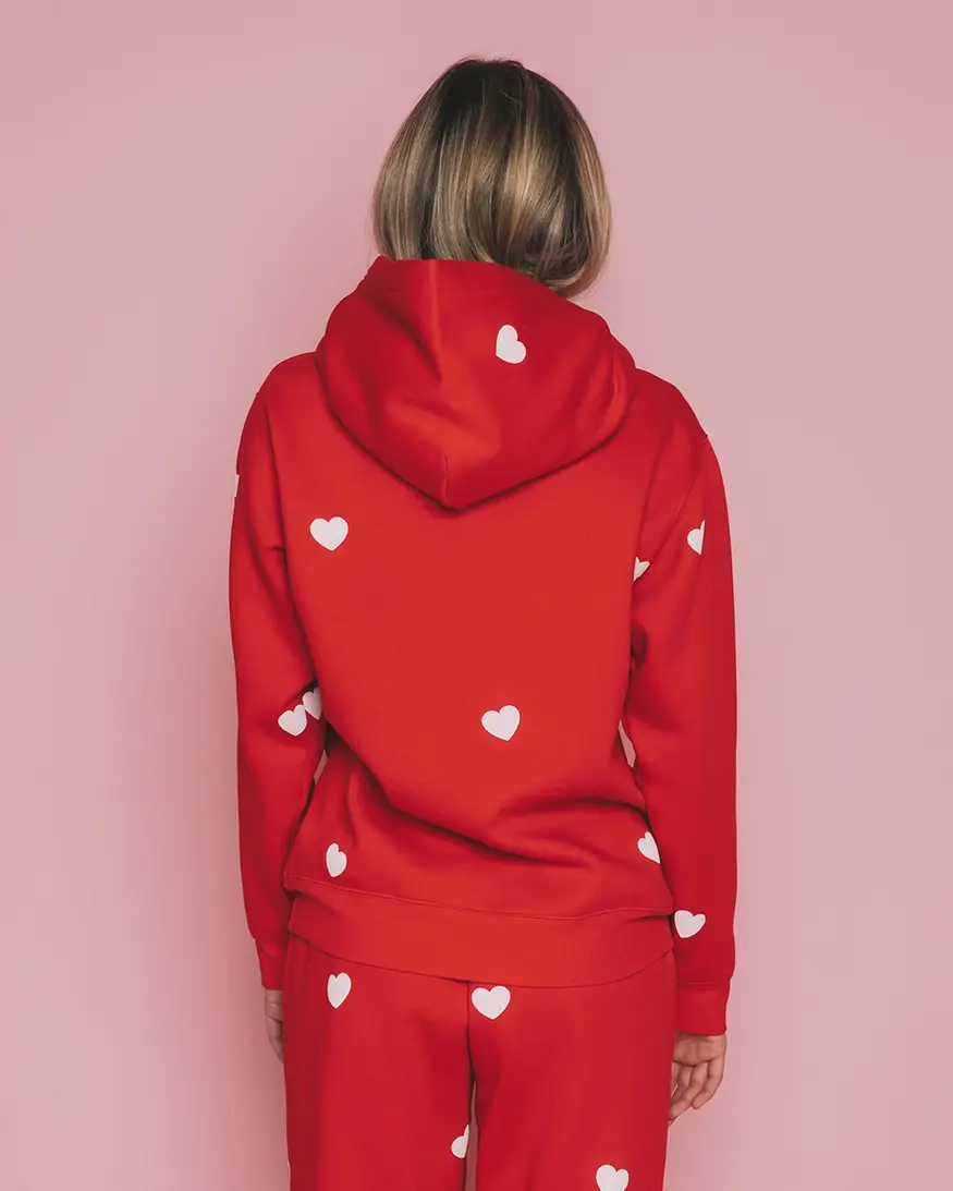 Brunette The Label All Over Heart Hoodie