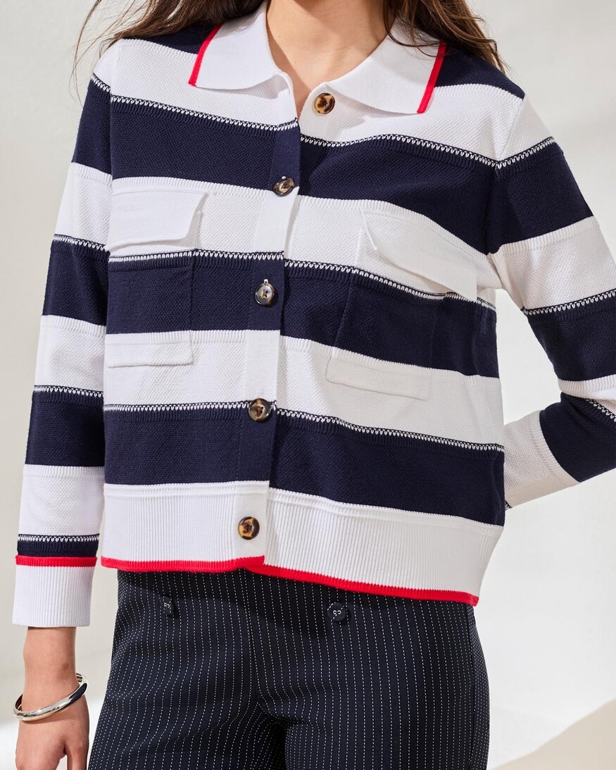 Tribal Lyza Striped Cardigan