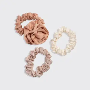 KITSCH Rosette Ruched Satin Scrunchies