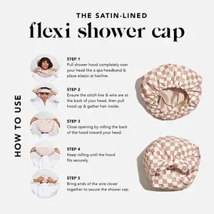 KITSCH Satin Lined Shower Cap