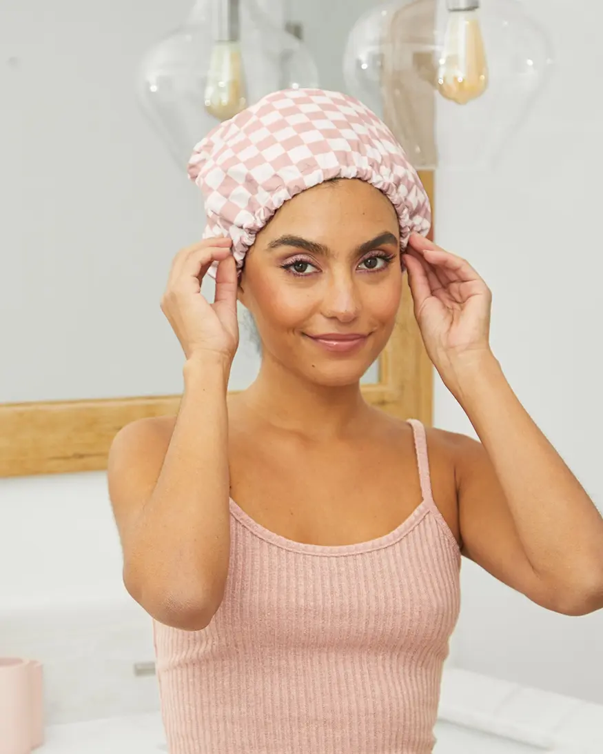 KITSCH Satin Lined Shower Cap