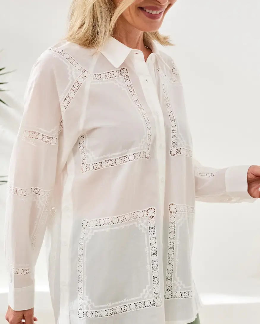 Tribal Luna Btn Front W/Side Placket