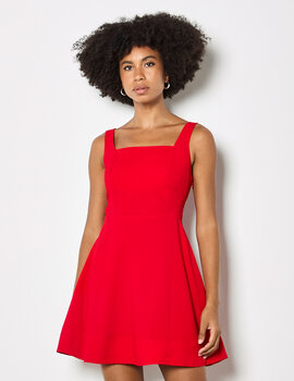 Apricot Fit & Flare Side Drape Mini