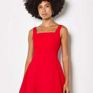 Apricot Fit & Flare Side Drape Mini