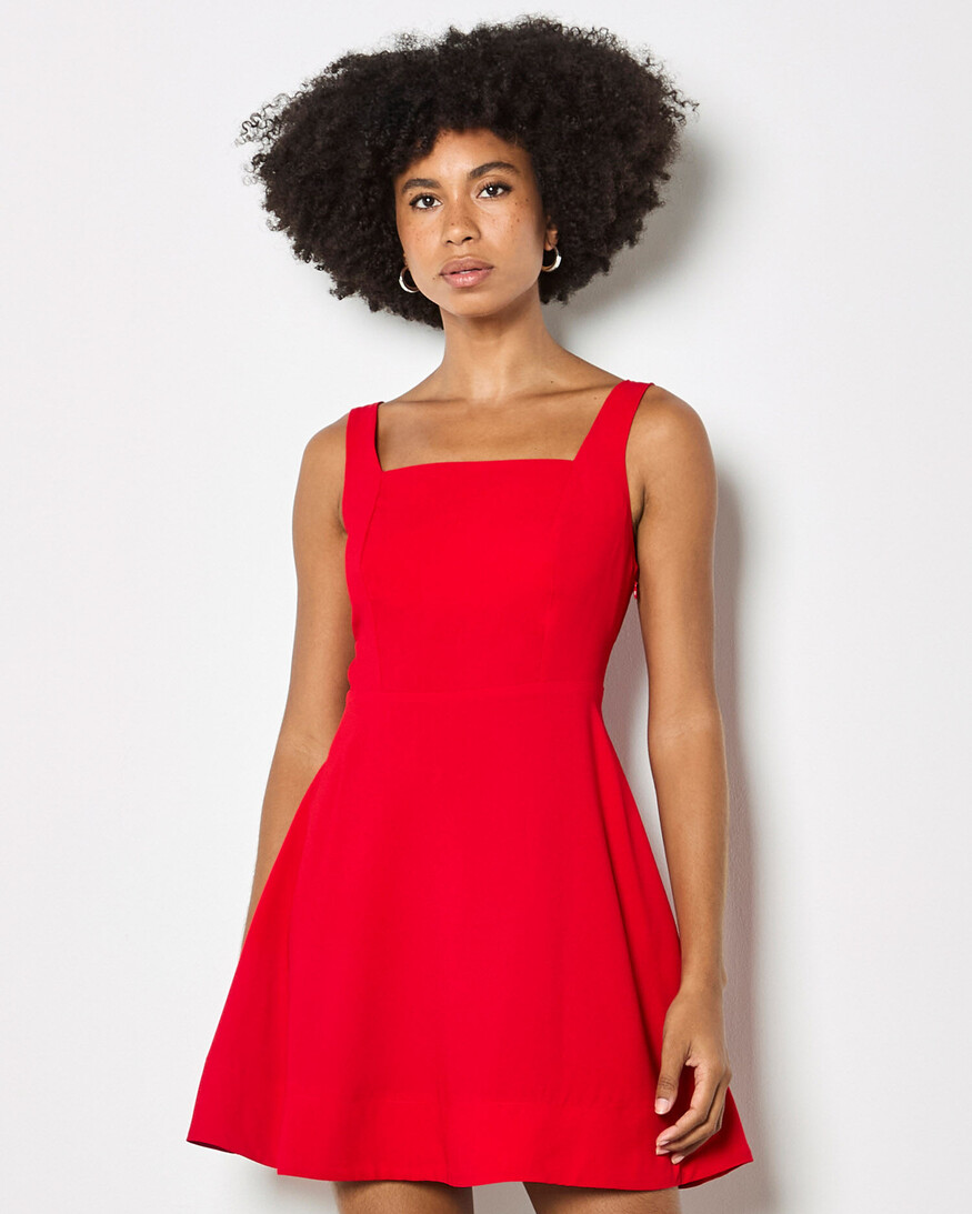 Apricot Fit & Flare Side Drape Mini