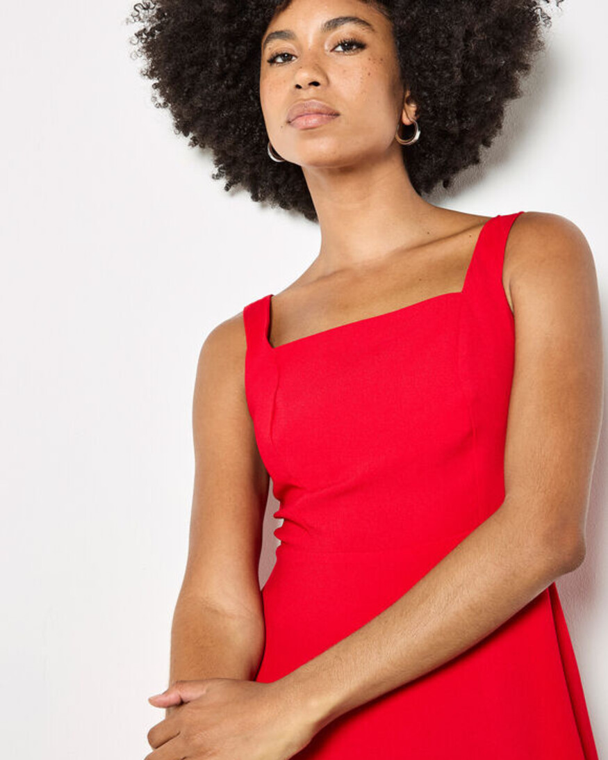 Apricot Fit & Flare Side Drape Mini