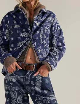 Free People Opal Swing Printed Denim