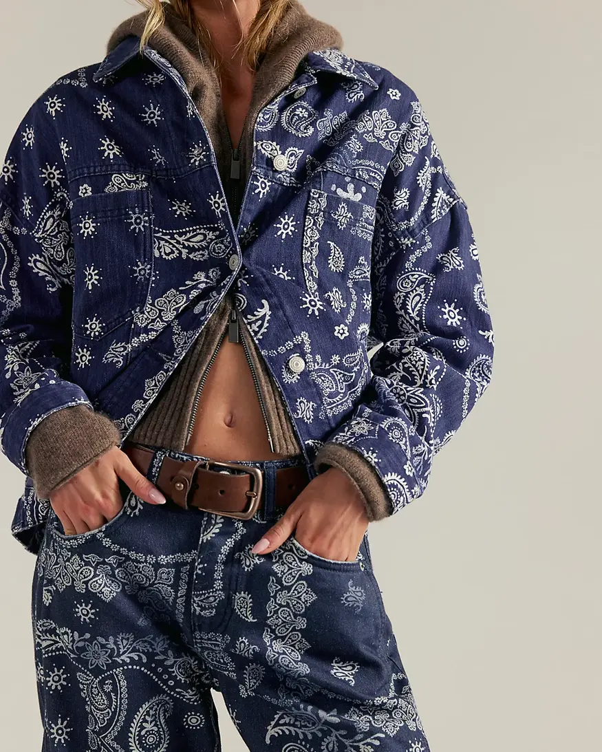 Free People Opal Swing Printed Denim