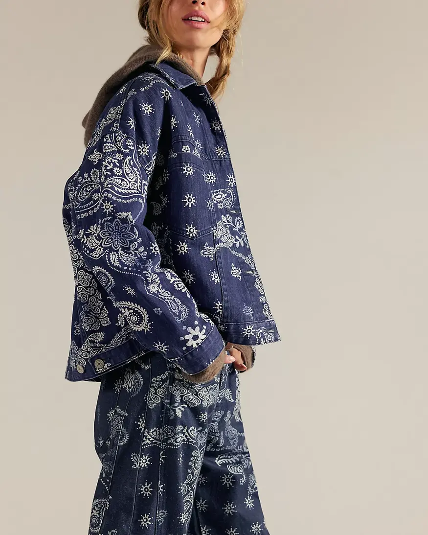 Free People Opal Swing Printed Denim