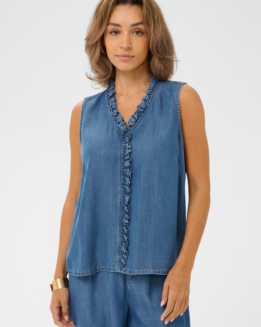 Cream Molly Sleeveless Blouse