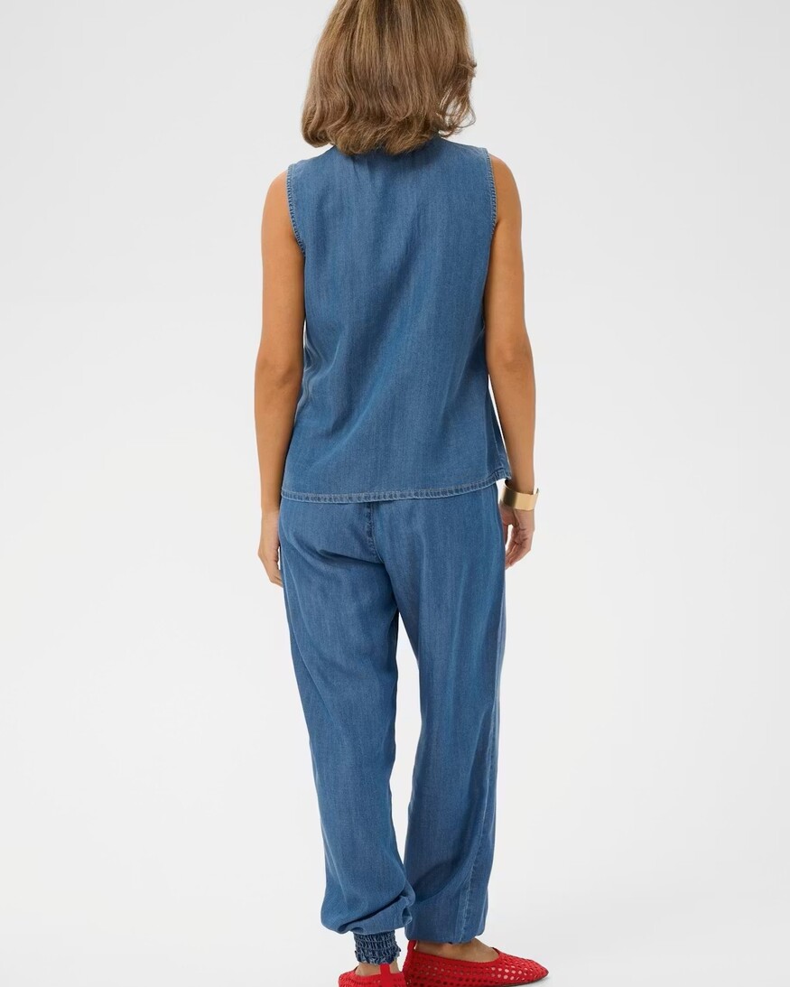 Cream Molly Sleeveless Blouse