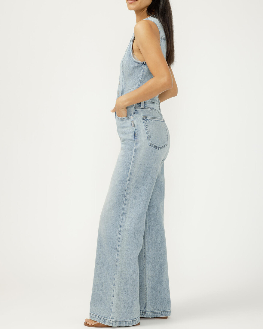 Silver Jeans - For Us Denim Vest Jumpsuit