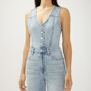 Silver Jeans - For Us Denim Vest Jumpsuit