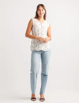 Papillon Sunny Slvlss Button Top