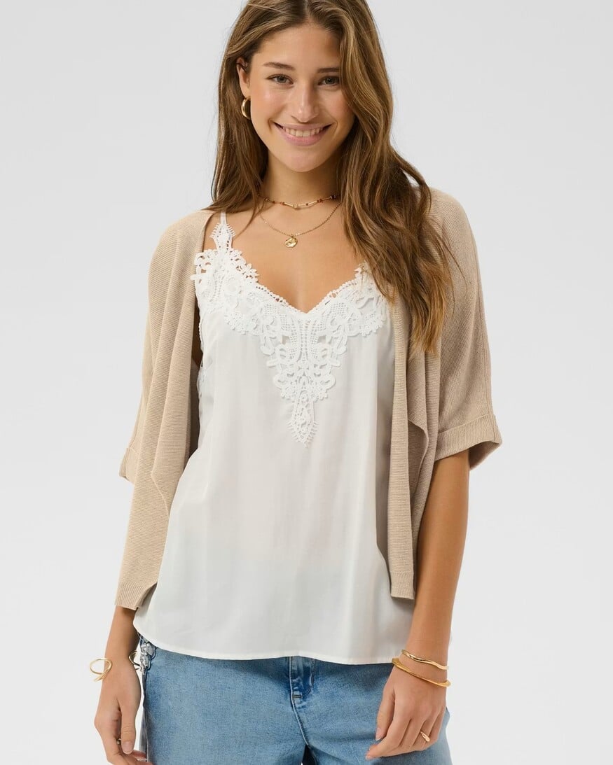 Cream Sillar Knit Bolero