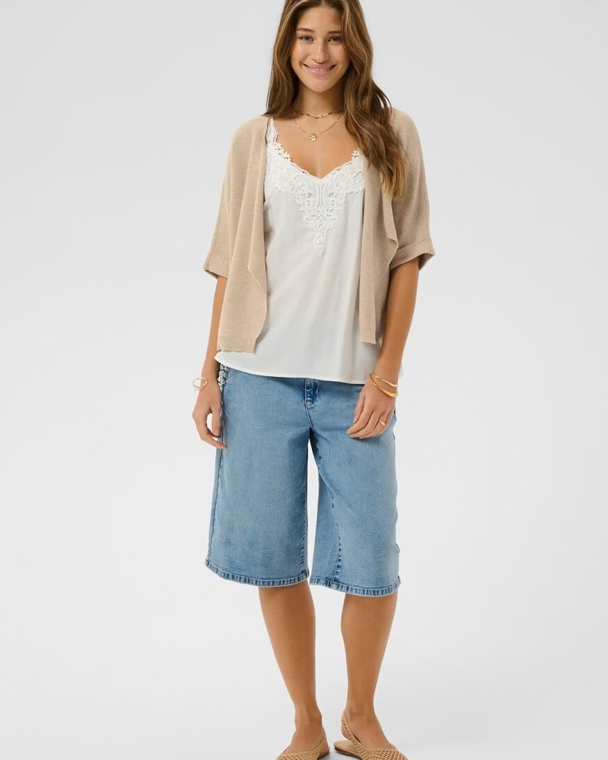 Cream Sillar Knit Bolero