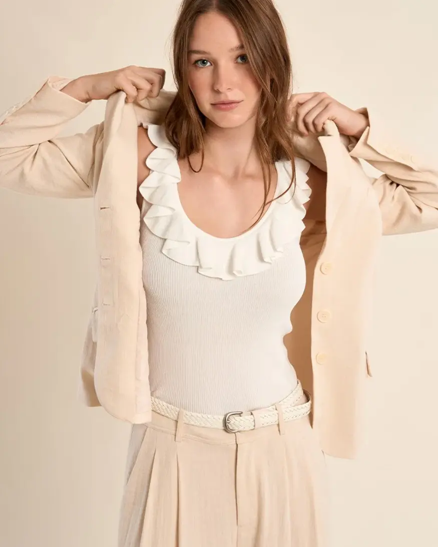 Molly Bracken Pearl Ruffle Tank