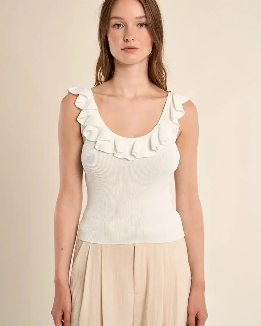 Molly Bracken Pearl Ruffle Tank