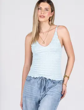 Cest Moi Seamless Smocked Cami