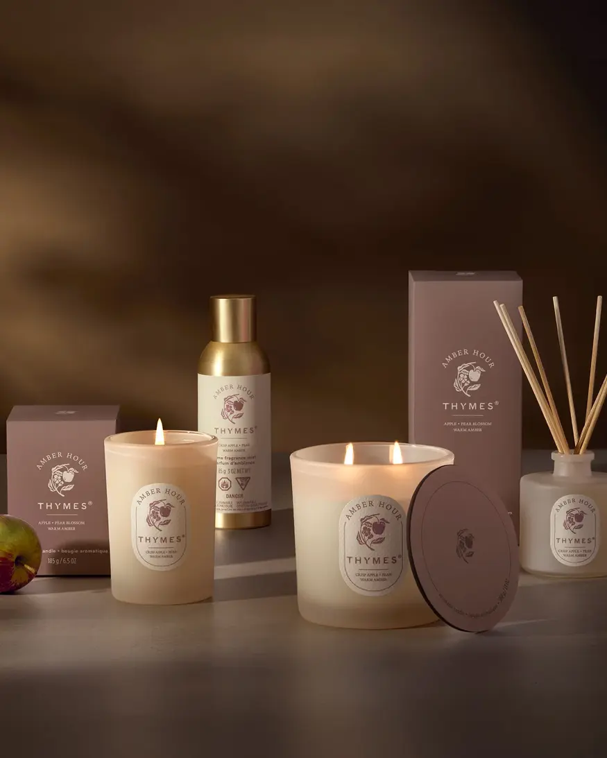 Thymes Amber Hour 6.5 Box Candle