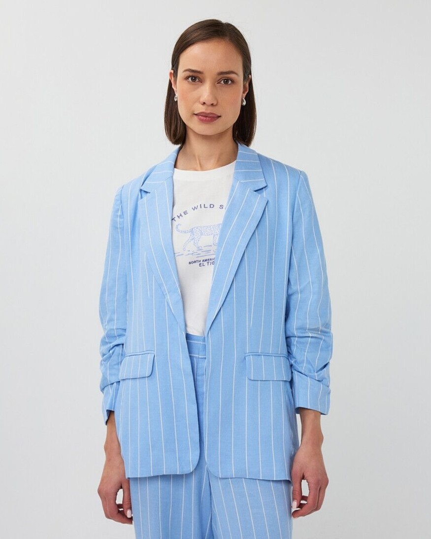 Esqualo Cali Linen Stripe Blazer