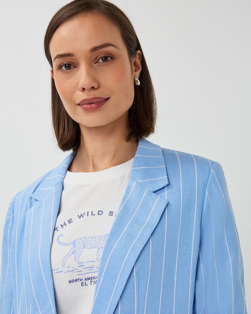 Esqualo Cali Linen Stripe Blazer