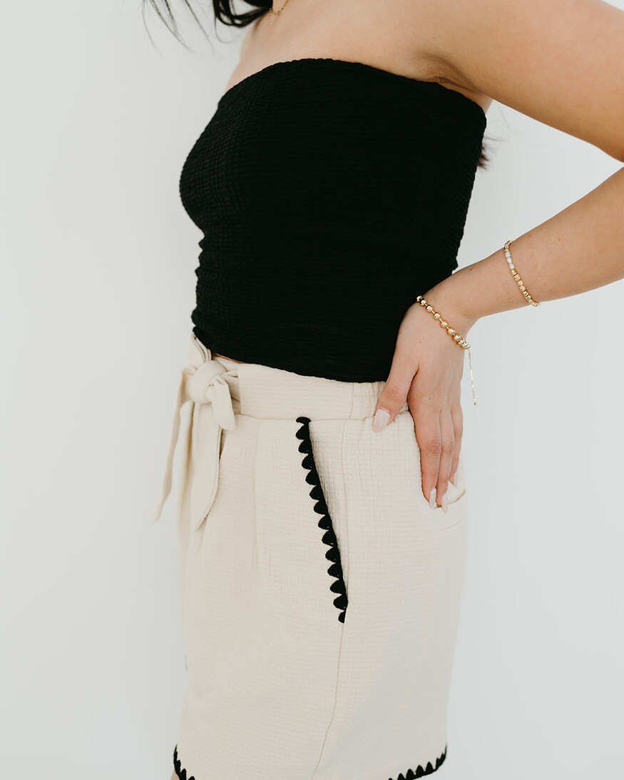 Compass Embroidered Shorts