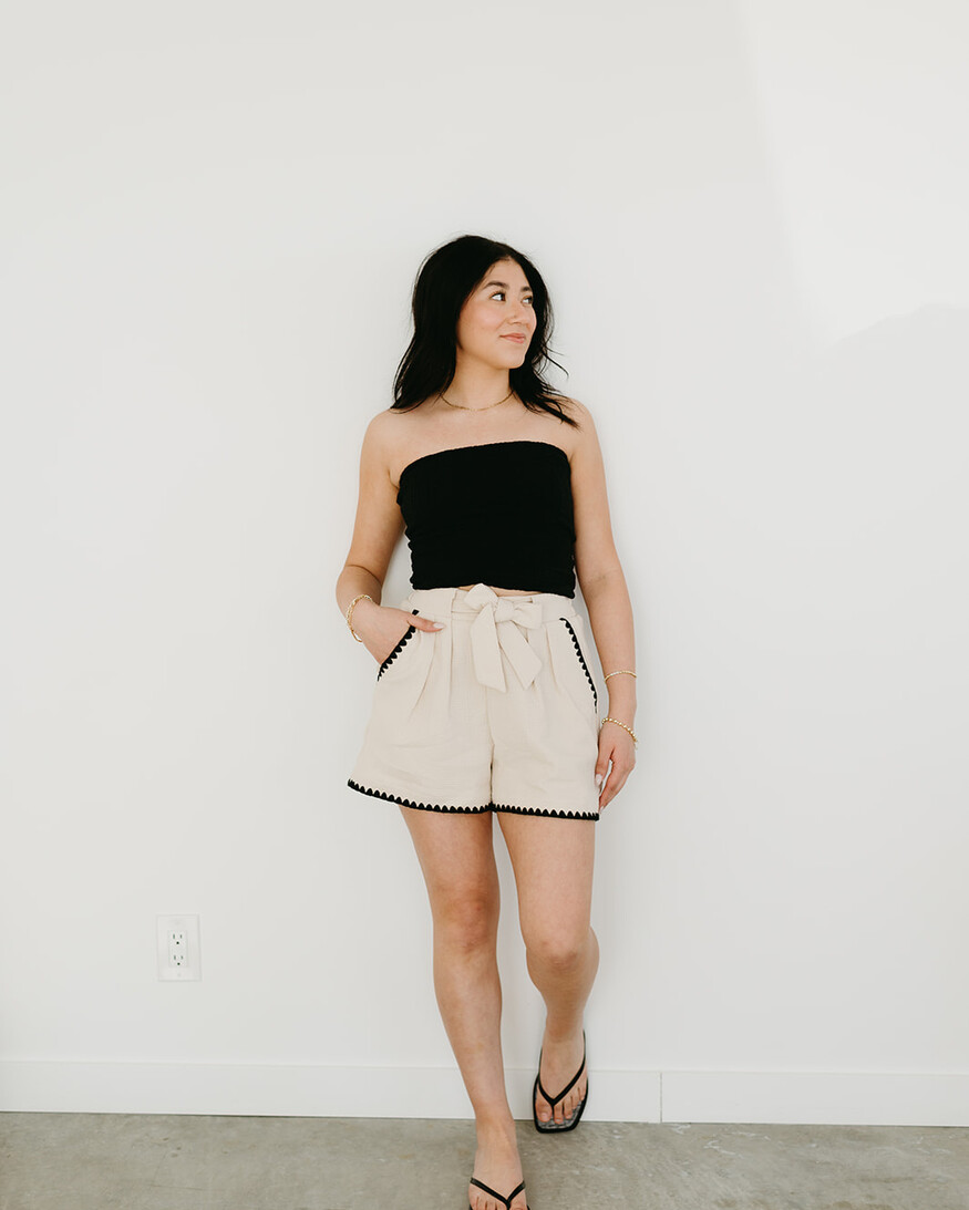 Compass Embroidered Shorts