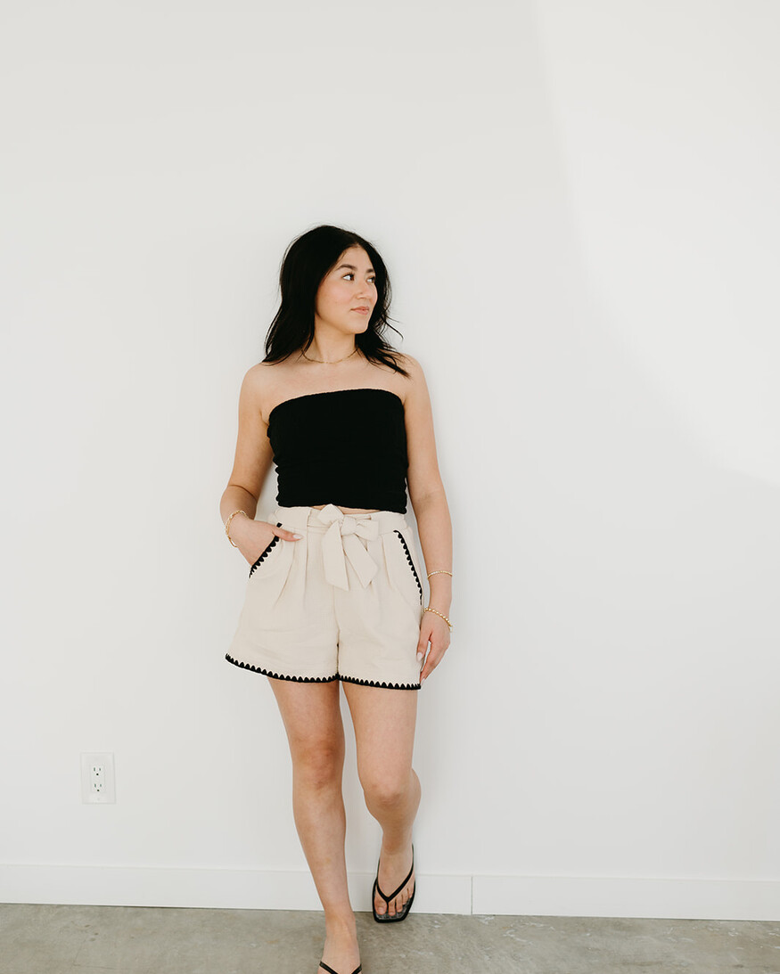 Compass Embroidered Shorts