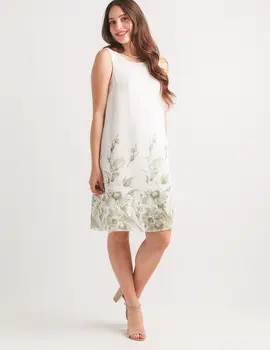 Papillon Sage Floral Border Dress