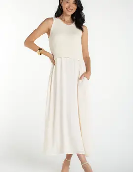 Liverpool Slvlss Sweater Woven Dress