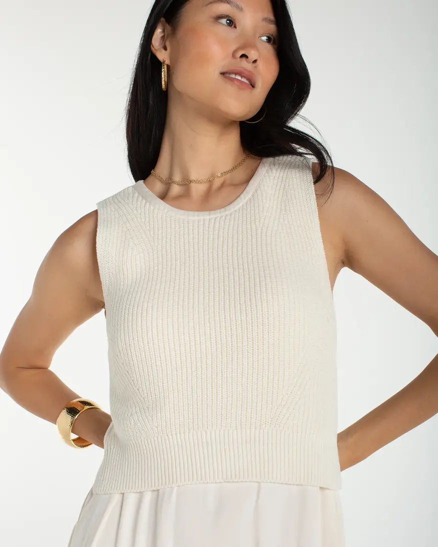 Liverpool Slvlss Sweater Woven Dress