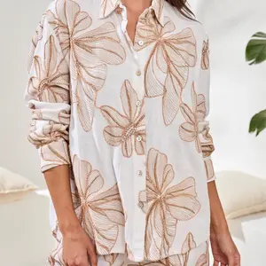 Tribal Lau Button Front Blouse