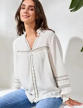 Tribal Lainey Button Front Blouse