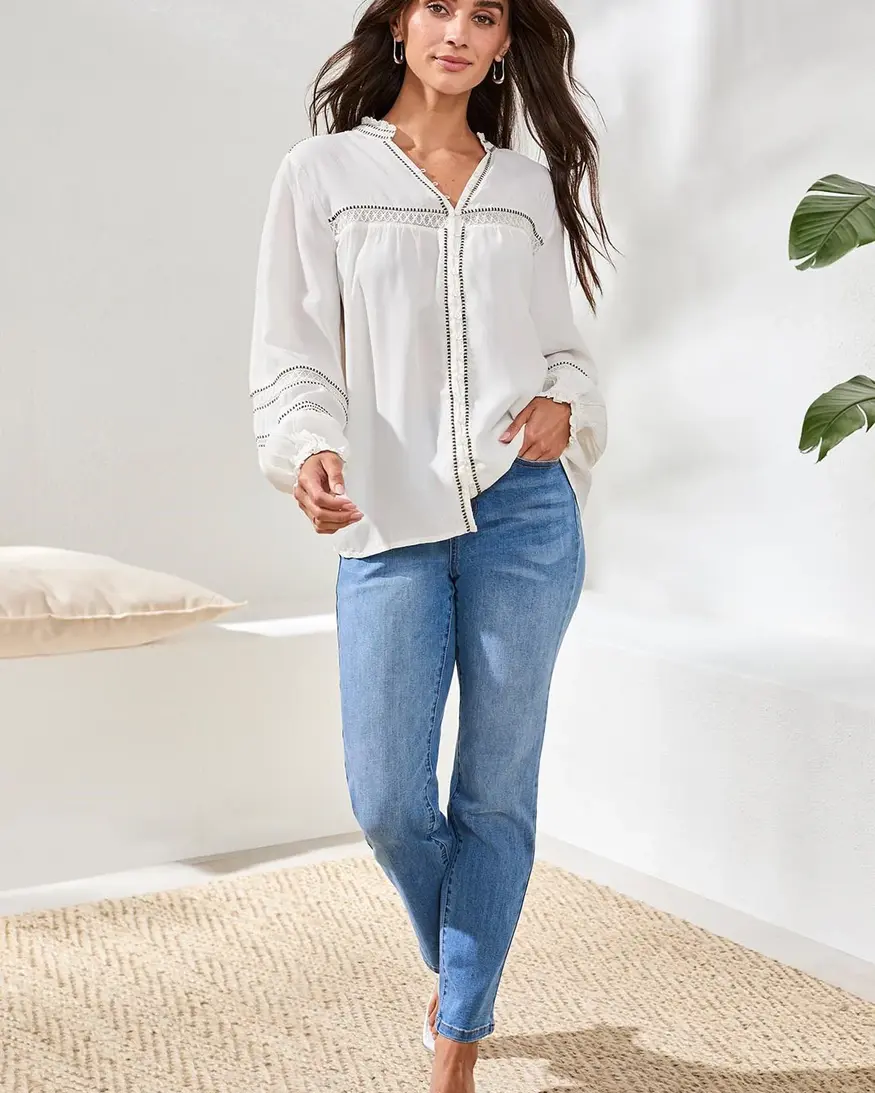 Tribal Lainey Button Front Blouse