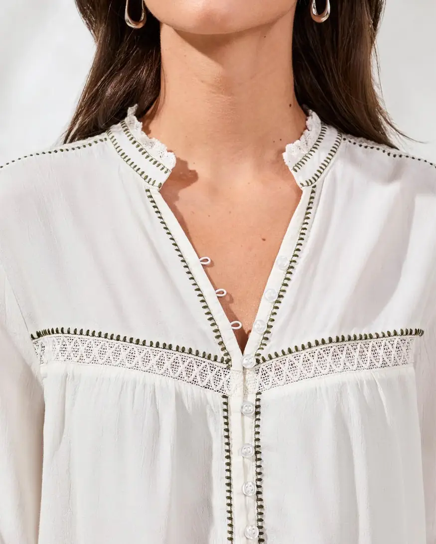 Tribal Lainey Button Front Blouse