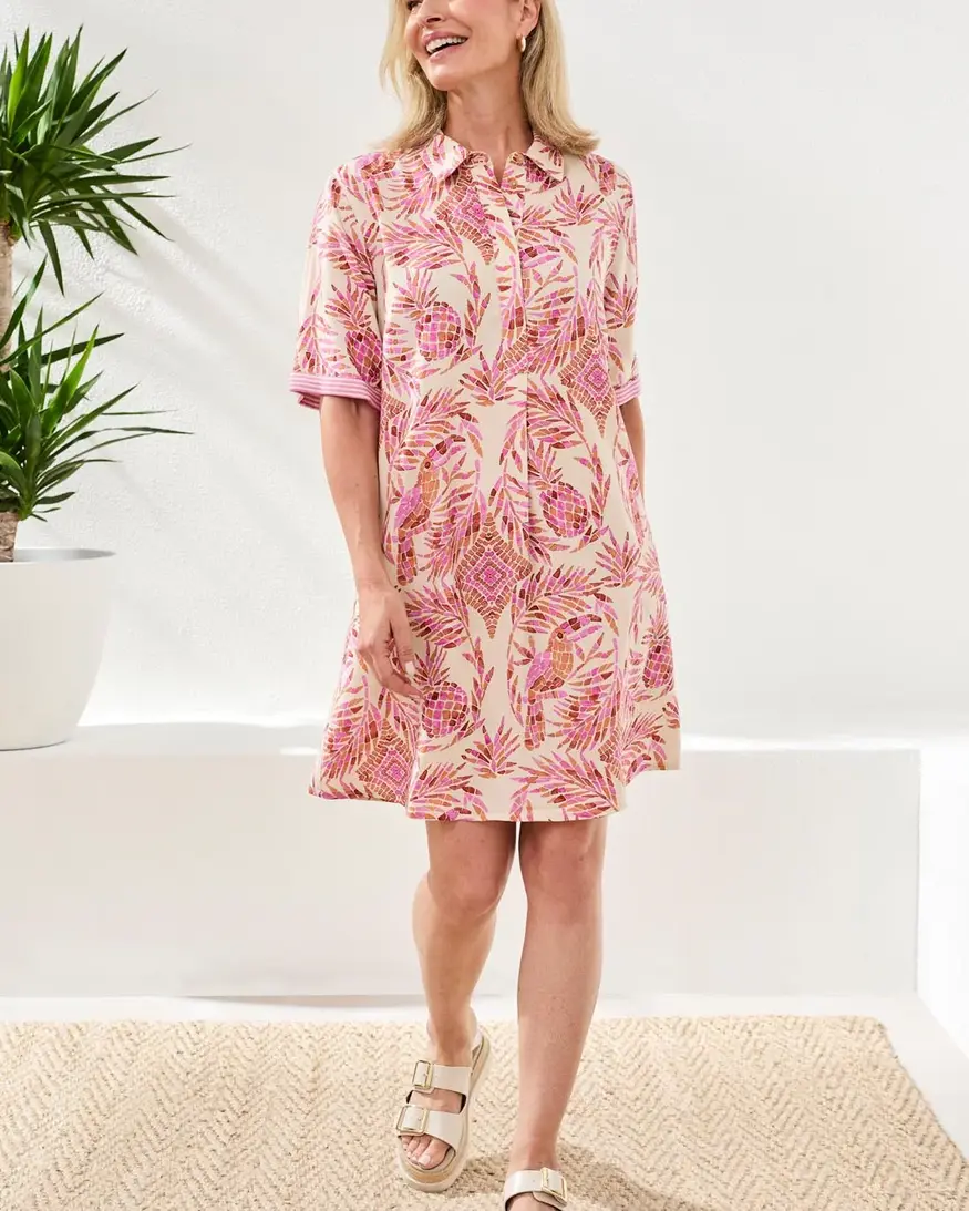 Tribal Lonee 1/2 Button Frnt Dress