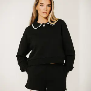 Brunette The Label Lace Collared Sweater