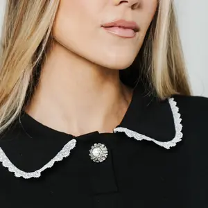 Brunette The Label Lace Collared Sweater