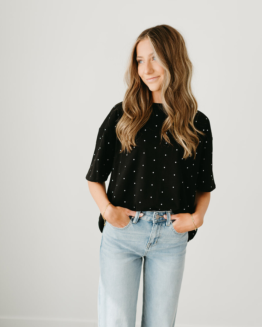 Brunette The Label Polka Dot Boxy Tee
